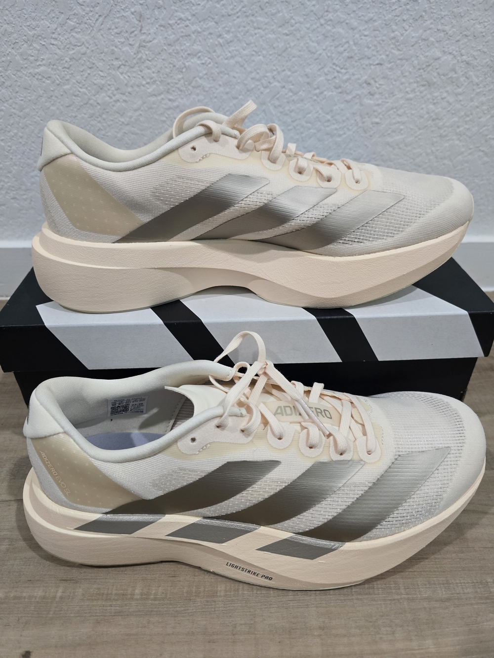 Adidas Women’s Adizero Lightweight Lace-Up Running Shoes in Cream